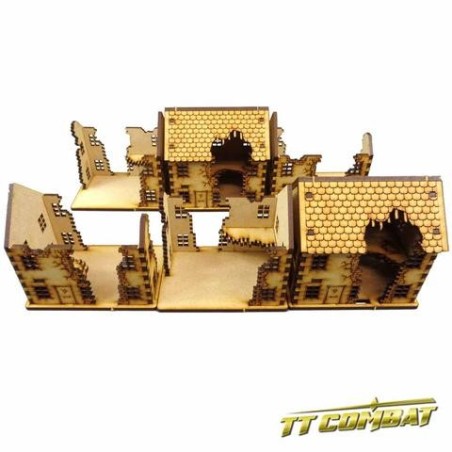 15mm Ruined Town House Set - WAR-002